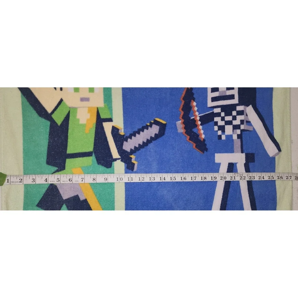 Minecraft Beach Towel Characters Alex Skeleton Creeper TNT Kid's Game